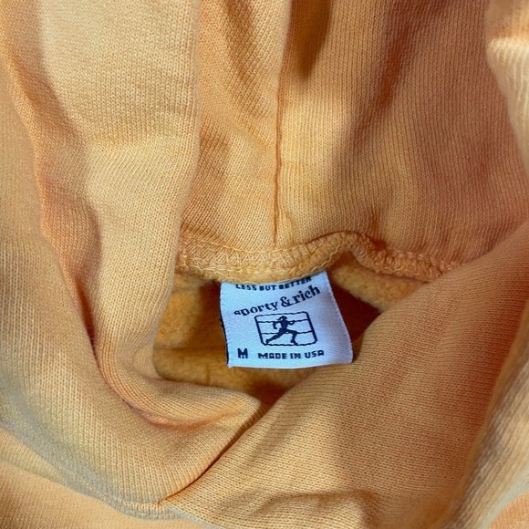 NEW SPORTY & RICH YELLOW FUN LOGO HOODIE SZ MEDIUM M - Picture 3 of 4